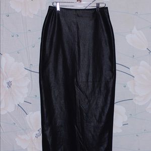 Black faux leather ankle skirt